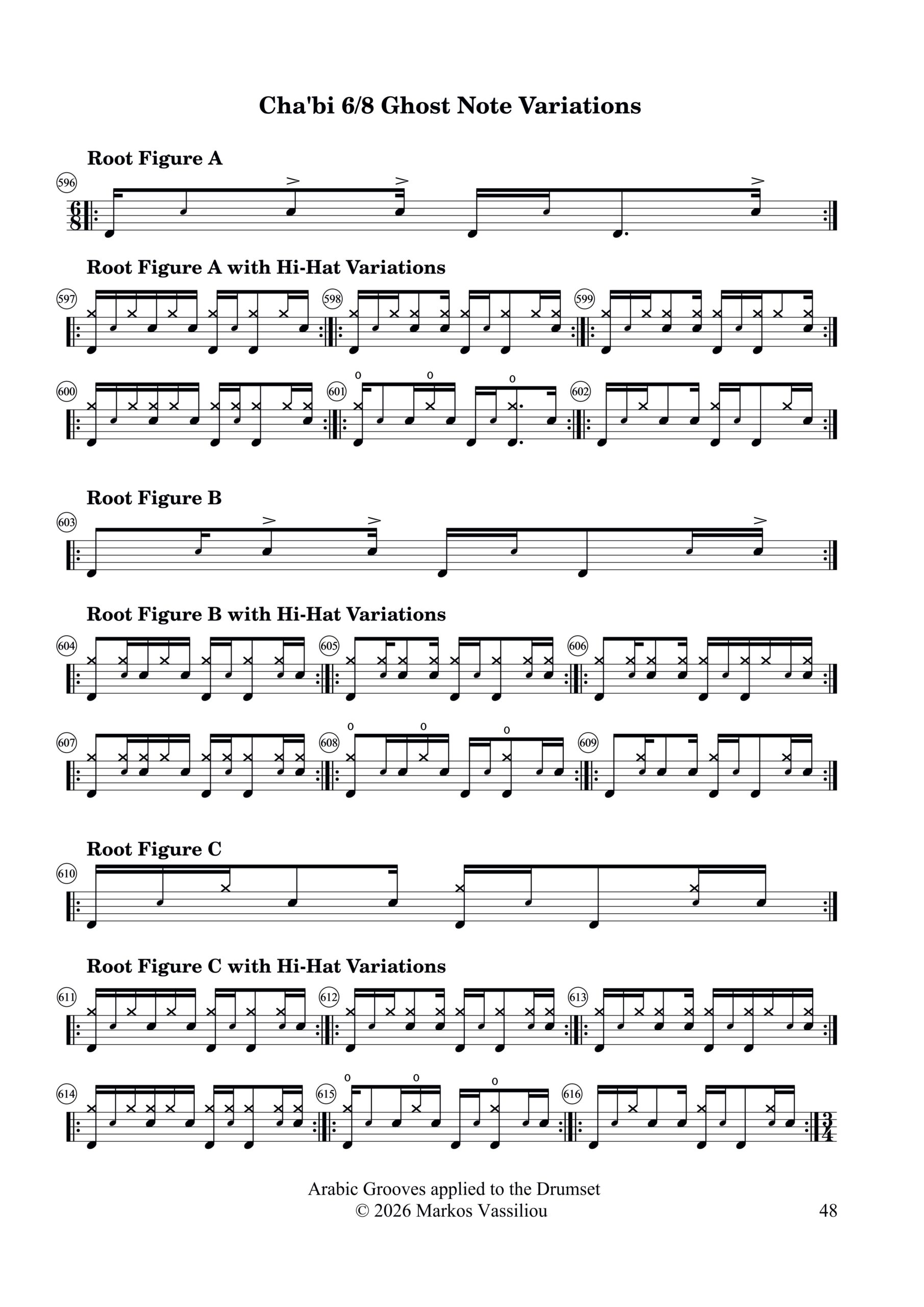 Markos Vassiliou - Arabic Grooves applied to the Drumset (Chaabi) 4